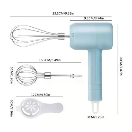 Batidoras eléctricas de mano inalámbricas, batidora eléctrica de 3 velocidades, portátil, automática, para crema, uso para horne