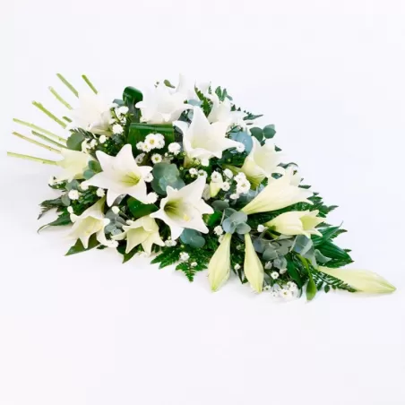 Cubre Urna con 15 Liliums Blancos