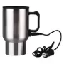 Taza de calefacción para coche de 450ml, hervidor eléctrico de viaje de acero inoxidable, 12V, para calentar agua, café, leche y