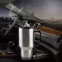 Taza de calefacción para coche de 450ml, hervidor eléctrico de viaje de acero inoxidable, 12V, para calentar agua, café, leche y