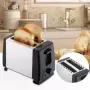 Tostadora de pan automática de calentamiento rápido, tostadora eléctrica de acero inoxidable de 750W, máquina de desayuno para t