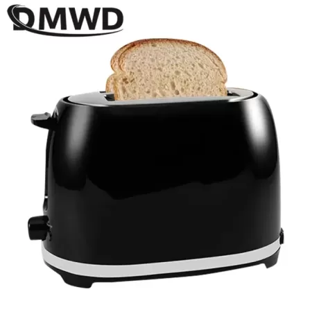 DMWD-tostadora de pan eléctrica multifunción, máquina de desayuno automática, sandwichera doméstica con cubierta antipolvo, cale