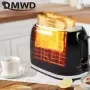 DMWD-tostadora de pan eléctrica multifunción, máquina de desayuno automática, sandwichera doméstica con cubierta antipolvo, cale