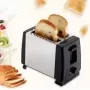 Tostadora de pan automática de calentamiento rápido, tostadora eléctrica de acero inoxidable de 750W, máquina de desayuno para c