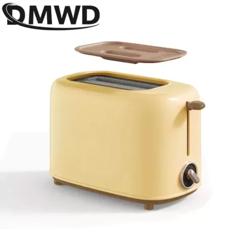 DMWD-tostadora doméstica con 2 ranuras para rebanadas, automática, cálida, multifuncional, máquina para hornear pan de desayuno,