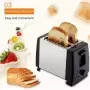 Tostadora de pan automática para el hogar, máquina de desayuno para hornear de acero inoxidable, calentamiento rápido, 2 ranuras