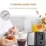 Tostadora de pan automática para el hogar, máquina de desayuno para hornear de acero inoxidable, calentamiento rápido, 2 ranuras