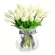 Florero Con 30 Tulipanes Blancos