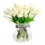 Florero Con 30 Tulipanes Blancos