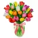 Florero Con 20 Tulipanes Amarillos y Rosados Mix