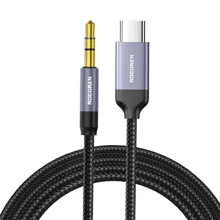 Rocoren-Cable auxiliar tipo C a conector de Audio de 3,5mm