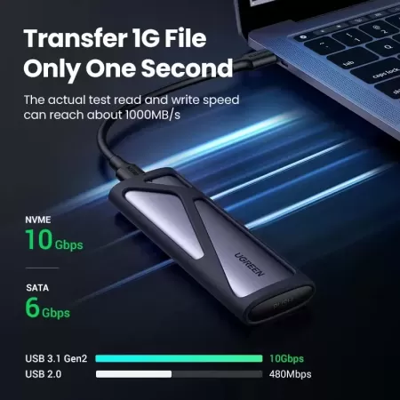 Ugreen-Estuche de adaptador para disco M2 SSD