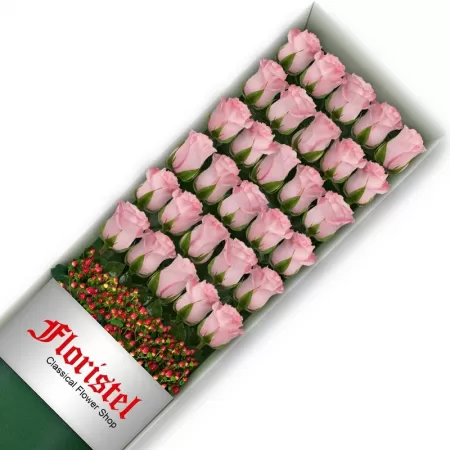 Caja de 30 Rosas Rosadas