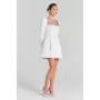 JUNE LIPS-vestido blanco de manga larga con cuentas para mujer, vestido de vendaje elegante, vestido de fiesta para celebridades