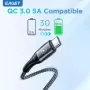 Eaget-Cable USB tipo C de carga rápida, Cable de datos para Huawei Honor, Xiaomi, Samsung, QC 3,0, 5A