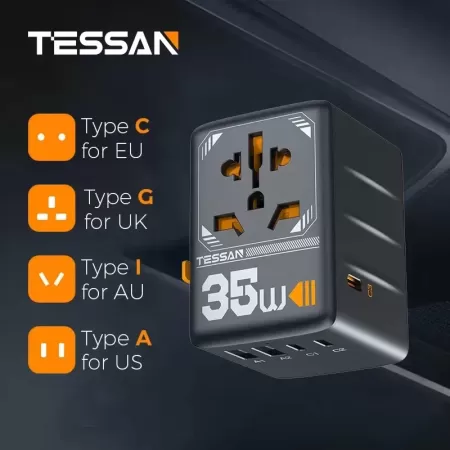 TESSAN-adaptador de enchufe de viaje internacional