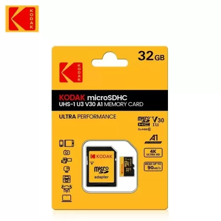 Kodak Tarjeta Micro SD Tarjeta de Memoria Clase 10 32GB 64GB 128GB 256GB U3 4K Alta Velocidad Cartao De Memoria TF Mecard C10