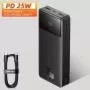 Baseus PD Banco de Energía Externo, Cargador Portátil, Batería Externa, Carga Rápida, Energía para iPhone, Xiaomi Mi, 25 W, 20 0