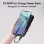 Baseus-cargador portátil de 20W, 10000 batería externa de carga rápida, PD, 10000mAh, para iPhone, Xiaomi mi