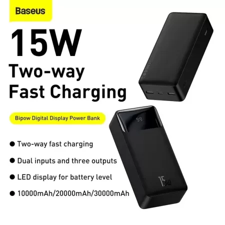 Baseus-cargador portátil de 20000mAh, batería externa de 30000mAh, paquete de carga rápida, Powerbank para POCO, Xiaomi mi