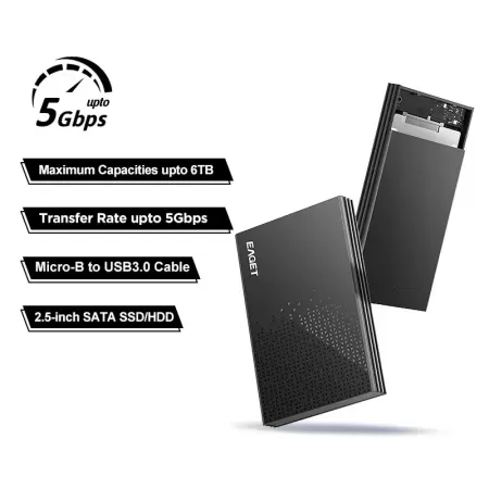 Eaget-carcasa de disco duro externo HDD de 2,5 pulgadas