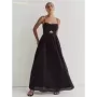 Clacive-vestido negro holgado de algodón para mujer, traje Sexy sin mangas con tirantes, largo hasta el tobillo, elegante, para 