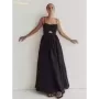 Clacive-vestido negro holgado de algodón para mujer, traje Sexy sin mangas con tirantes, largo hasta el tobillo, elegante, para 