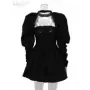 Clacive-vestido negro ajustado y Sexy para mujer, minivestido de manga larga con cuello levantado, elegante, empalmado de encaje