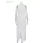 Clacive-vestido blanco ajustado de algodón para mujer, prenda Sexy de cuello cuadrado, sin mangas, hasta el tobillo, elegante, d