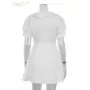 Clacive-vestido blanco ajustado para mujer, minivestido elegante clásico de manga corta con solapa, para oficina, verano, 2024