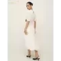 Clacive vestido blanco ajustado de verano para mujer, vestido Midi de oficina de manga corta con cuello de muñeca, vestidos eleg