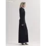 Clacive-vestido ajustado de punto negro para mujer, prenda elegante de manga larga hasta el tobillo, con solapa a la moda, clási