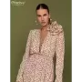 Clacive holgado-Vestido corto de manga larga para mujer, minivestido Sexy plisado de cintura alta con cuello en V profundo, a la