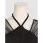 TWOTWINSTYLE-vestidos de malla de retazos sólidos para mujer, Vestido de manga larga con cuello Halter, cintura alta, elegante, 