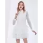 TWOTWINSTYLE-Vestido corto de retales con volantes para mujer, minivestido blanco de cintura alta, manga larga con solapa, ropa 