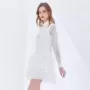 TWOTWINSTYLE-Vestido corto de retales con volantes para mujer, minivestido blanco de cintura alta, manga larga con solapa, ropa 