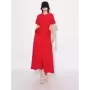 TWOTWINSTYLE-vestido elegante con apliques de retazos para mujer, cuello redondo, manga corta, cintura alta, vestidos de línea A