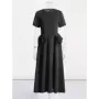 TWOTWINSTYLE-vestido elegante con apliques de retazos para mujer, cuello redondo, manga corta, cintura alta, vestidos de línea A