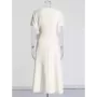 TWOTWINSTYLE-vestido elegante con apliques de retazos para mujer, cuello redondo, manga corta, cintura alta, vestidos de línea A