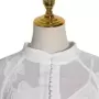 TWOTWINSTYLE-Mini vestido bordado elegante para mujer, cuello alto, manga larga, cintura alta, blanco, ropa de moda femenina