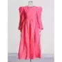 TWOTWINSTYLE-vestido liso elegante para mujer, traje holgado con cuello redondo y manga farol, cintura alta, con cremallera empa