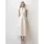 TWOTWINSTYLE-vestido liso de retazos para mujer, prenda sin mangas con solapa, cintura alta, ahuecado, nuevo