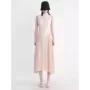 TWOTWINSTYLE-vestidos de temperamento sólido para mujer, cuello levantado, sin mangas, pliegues de cintura alta, vestido Delgado