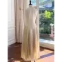 TWOTWINSTYLE-vestidos de temperamento para mujer, cuello cuadrado, sin mangas, cintura alta, pliegues, Delgado, ropa de moda fem