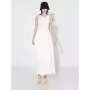 TWOTWINSTYLE-vestido minimalista liso para mujer, cuello redondo sin mangas, cintura alta, bolsillos empalmados, vestidos adelga