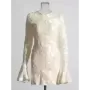 TWOTWINSTYLE-vestido elegante para mujer, prenda lisa con cuello redondo y manga acampanada, cintura alta, adelgazante, A la mod