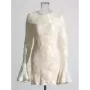 TWOTWINSTYLE-vestido elegante para mujer, prenda lisa con cuello redondo y manga acampanada, cintura alta, adelgazante, A la mod