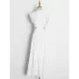 TWOTWINSTYLE-vestido recortado para mujer, cuello levantado, sin mangas, cintura alta, liso, minimalista, moda media, verano 202