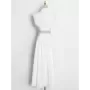 TWOTWINSTYLE-vestido recortado para mujer, cuello levantado, sin mangas, cintura alta, liso, minimalista, moda media, verano 202