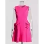 TWOTWINSTYLE-vestido adelgazante con apliques empalmados para mujer, vestido de cuello redondo sin mangas, cintura alta, Patchwo